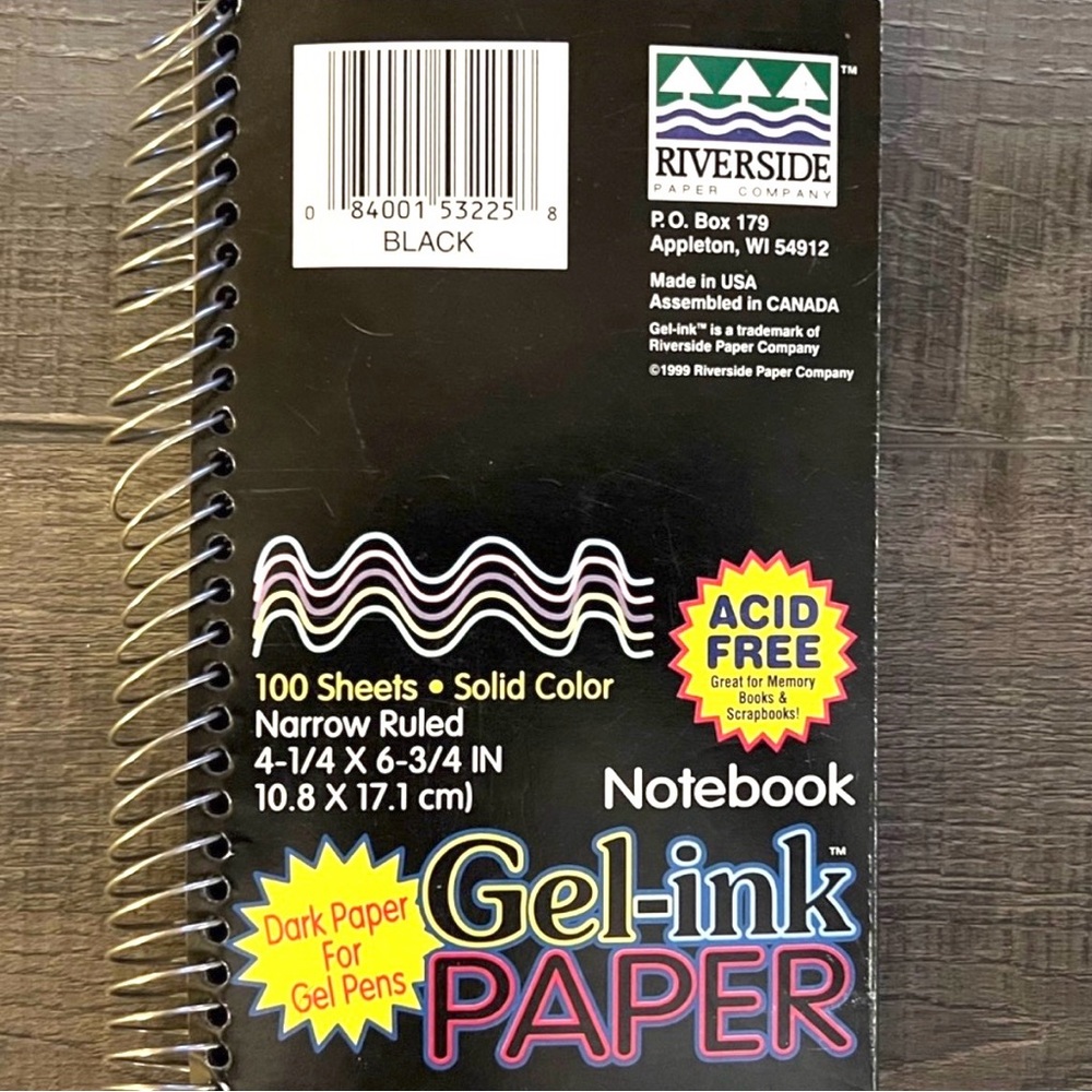 💞 Black Spiral Bound Gel-Ink Paper Notebook for Gel Pens